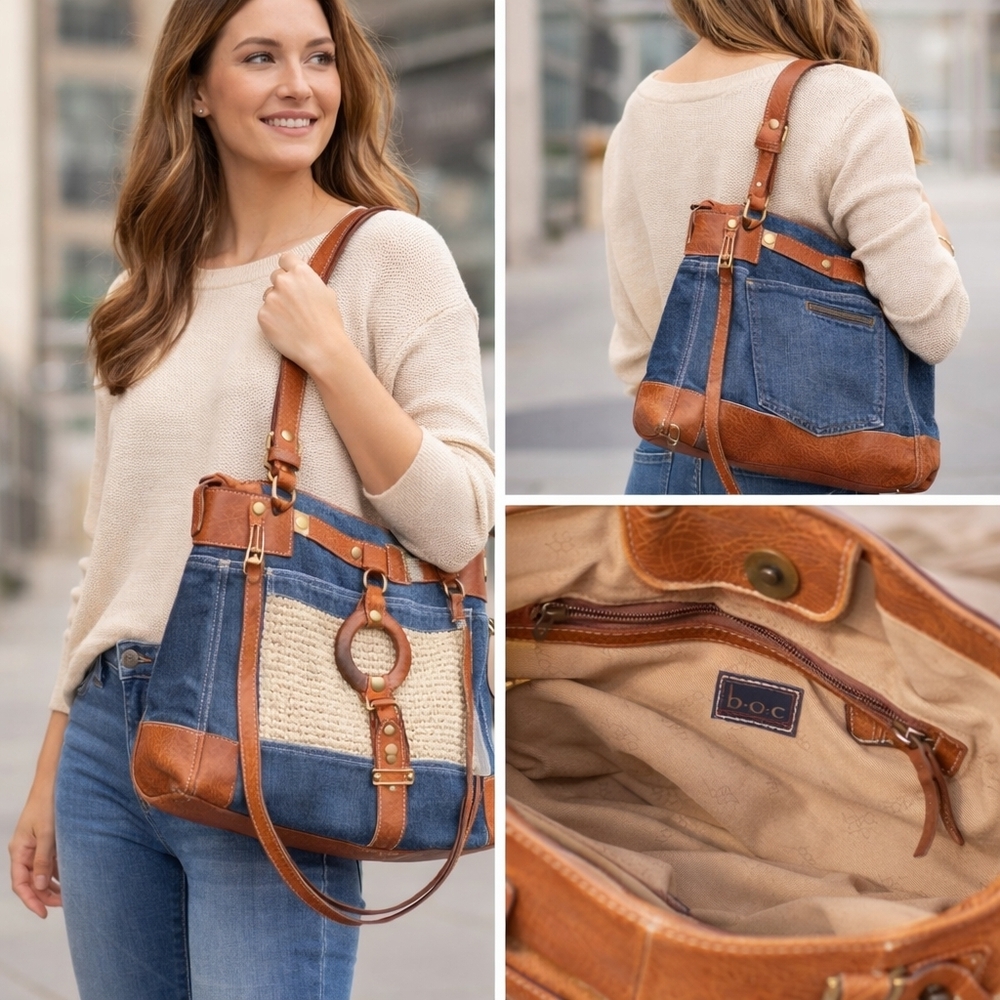 b.o.c. Brown and Blue Women's Bag